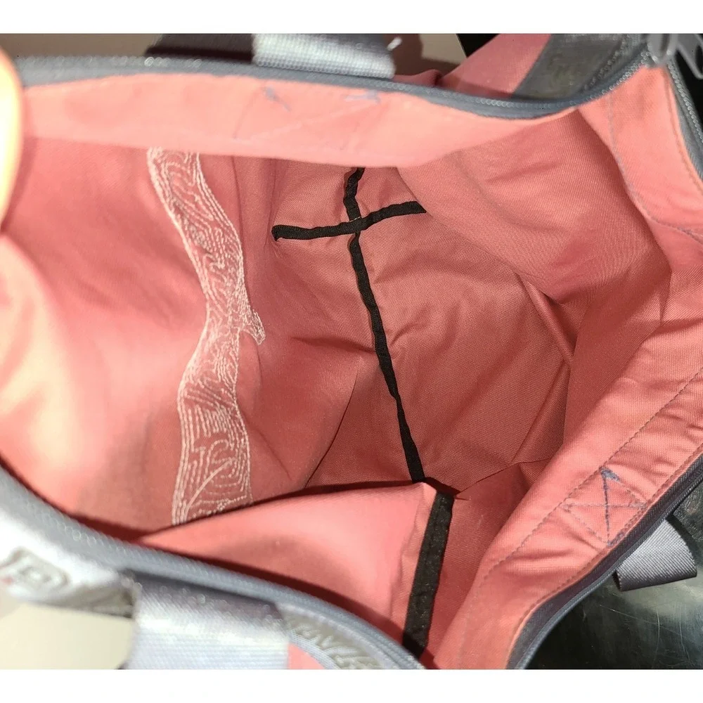 VS Victoria's Secret PINK Large Tote Beach Bag‎ Pink Sequin Dog Design Zipper